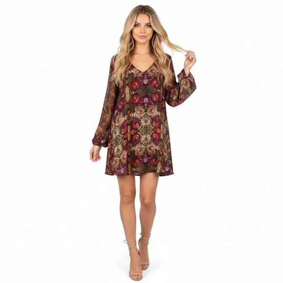 Show Me Your Mumu Donna Michelle Wild Jewels Floral Print Boho Mini Dress XS - Picture 1 of 7